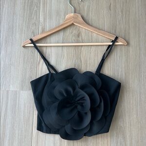 Elegant Black Floral Women Top